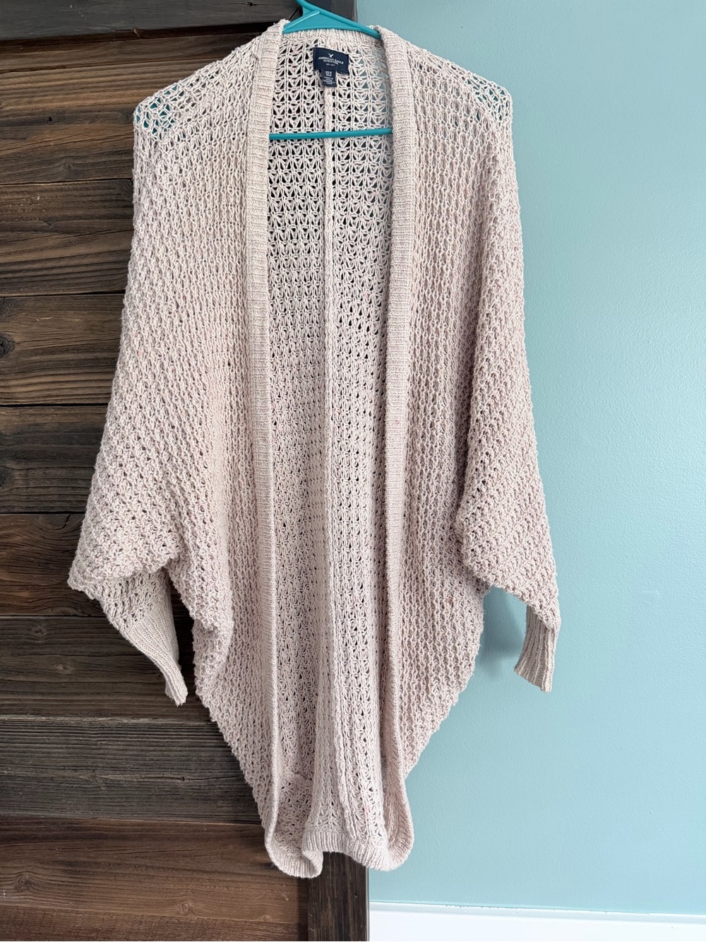American Eagle Outfitters Open-Knit Draped Cardigan - Blush Pink